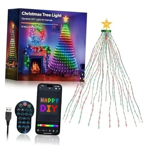 Christmas Tree LED Lights 400LEDs Smart RGB LED String Lights Holiday Decoration for Indoor Outdoor Tree APP/Remote Control