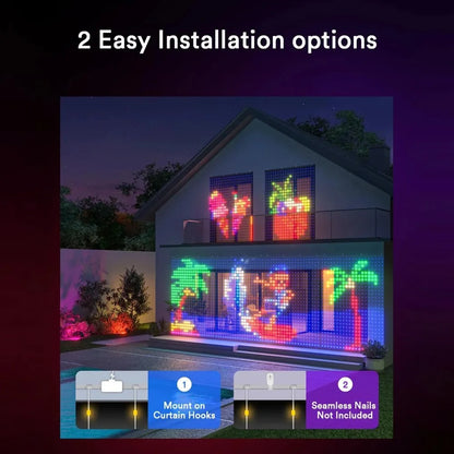 1/2PCS Smart Curtain Lights RGB Curtain String Lights with App Remote Music Sync Dynamic DIY for Indoor Outdoor Xmas Wall Decor